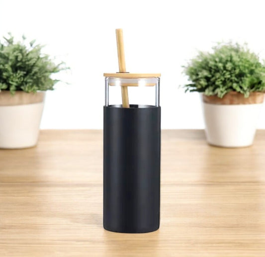 Glass Sipper with Sleeve - Black